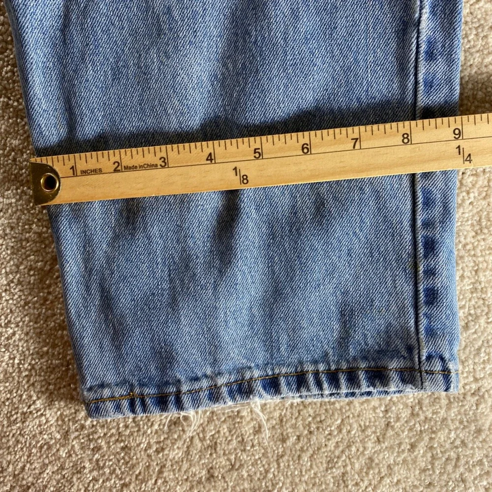 Levi 550 Relaxed Fit Mens 40x32 Light Blue Fair Distressed Vintage Tapered Jeans